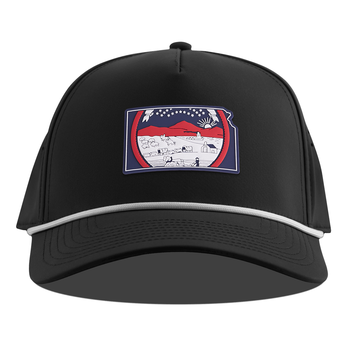 Kansas Patriot Series Curved 5 Panel Rope Black