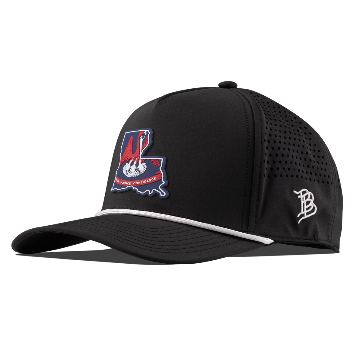 Louisiana Patriot Series Curved 5 Panel Rope Black/White