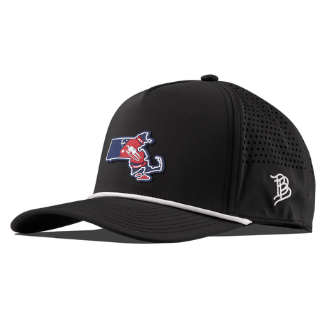 Massachusetts Patriot Series Curved 5 Panel Rope Black/White