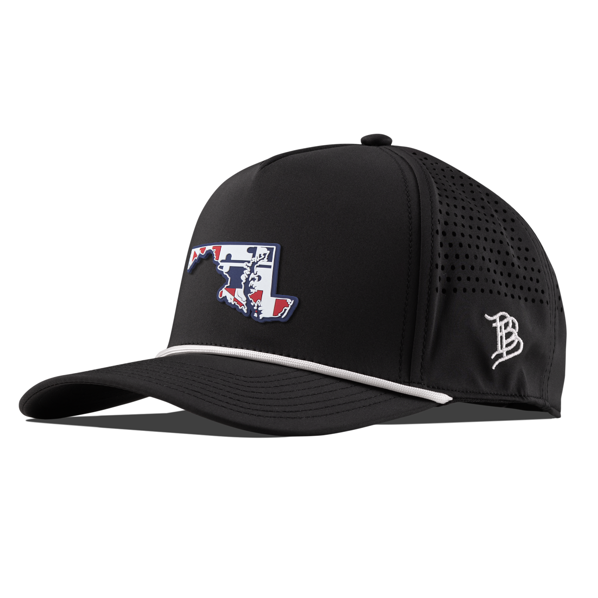 Maryland Patriot Series Curved 5 Panel Rope Black/White