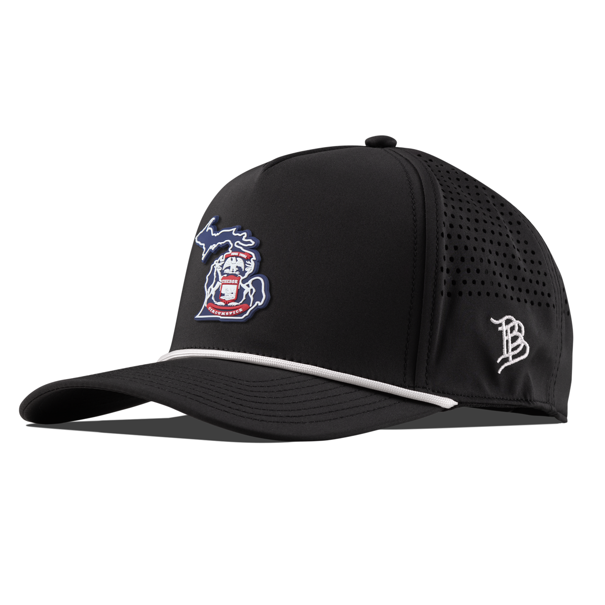 Michigan Patriot Series Curved 5 Panel Rope Black/White