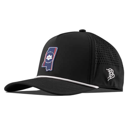 Mississippi Patriot Series Curved 5 Panel Rope Black/White