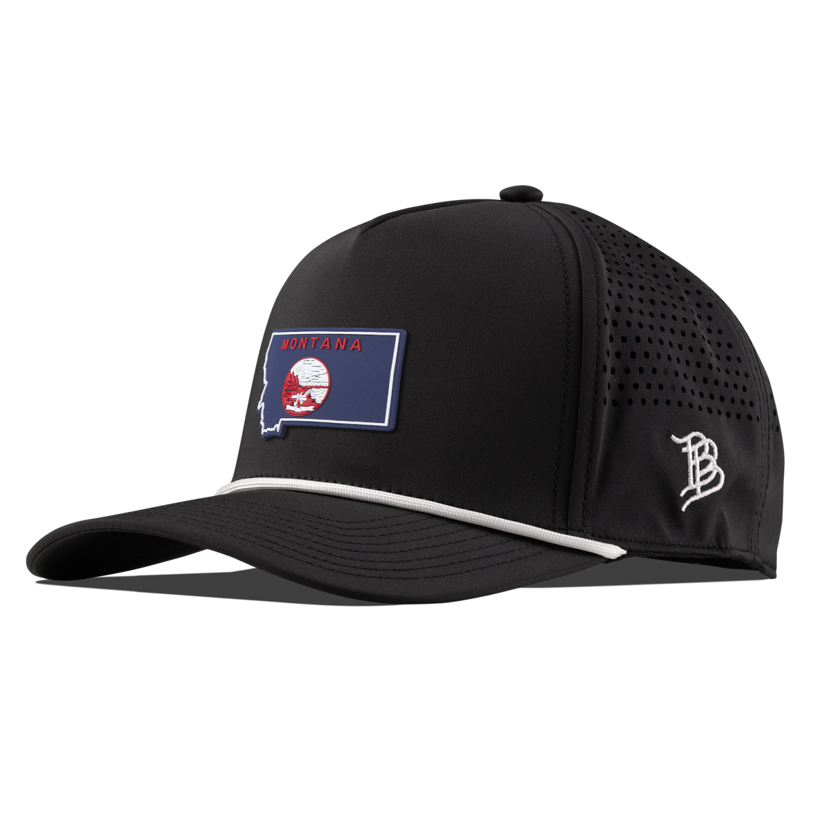 Montana Patriot Series Curved 5 Panel Rope Black/White