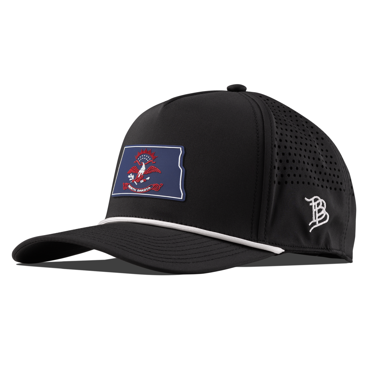 North Dakota Patriot Series Curved 5 Panel Rope Black/White