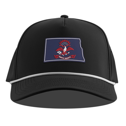 North Dakota Patriot Series Curved 5 Panel Rope Black