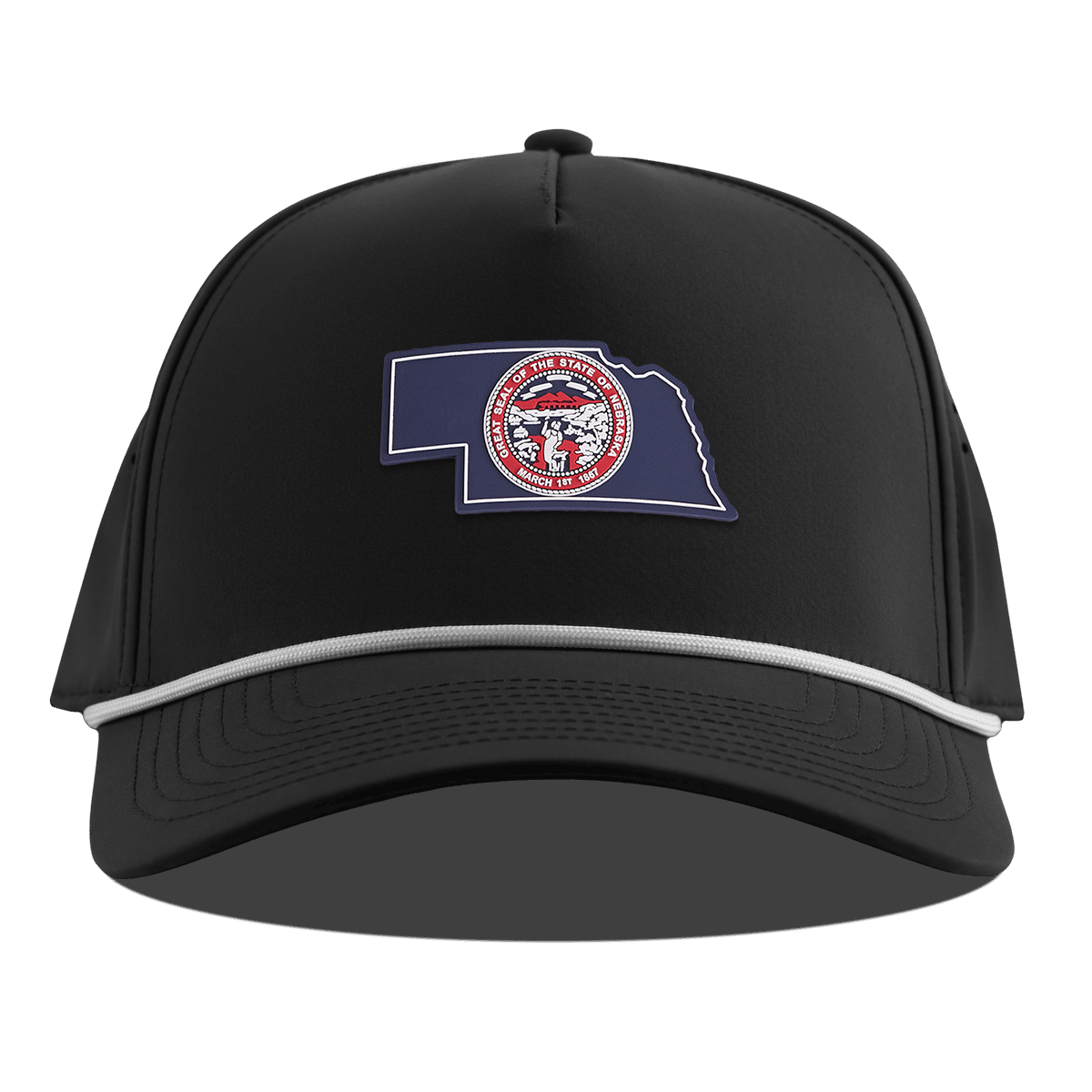 Nebraska Patriot Series Curved 5 Panel Rope Black