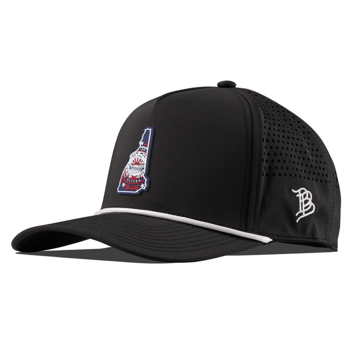 New Hampshire Patriot Series Curved 5 Panel Rope Black/White