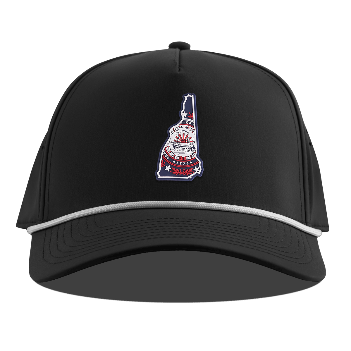 New Hampshire Patriot Series Curved 5 Panel Rope Black