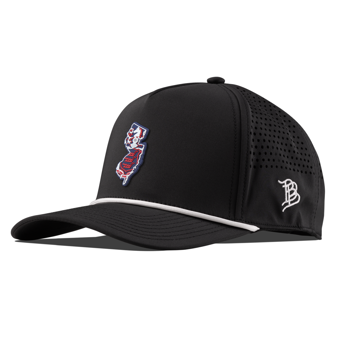 New Jersey Patriot Series Curved 5 Panel Rope Black/White