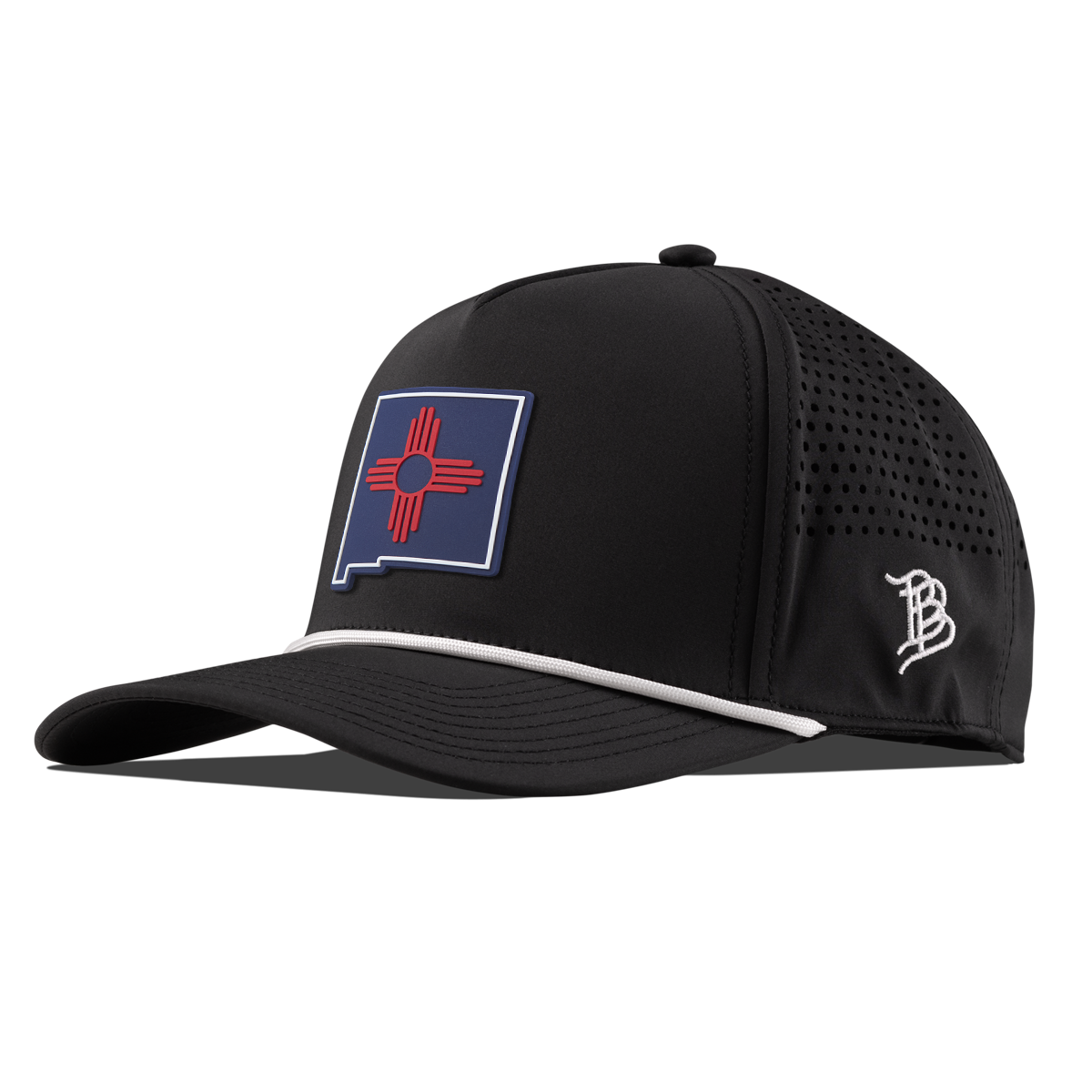 New Mexico Patriot Series Curved 5 Panel Rope Black/White