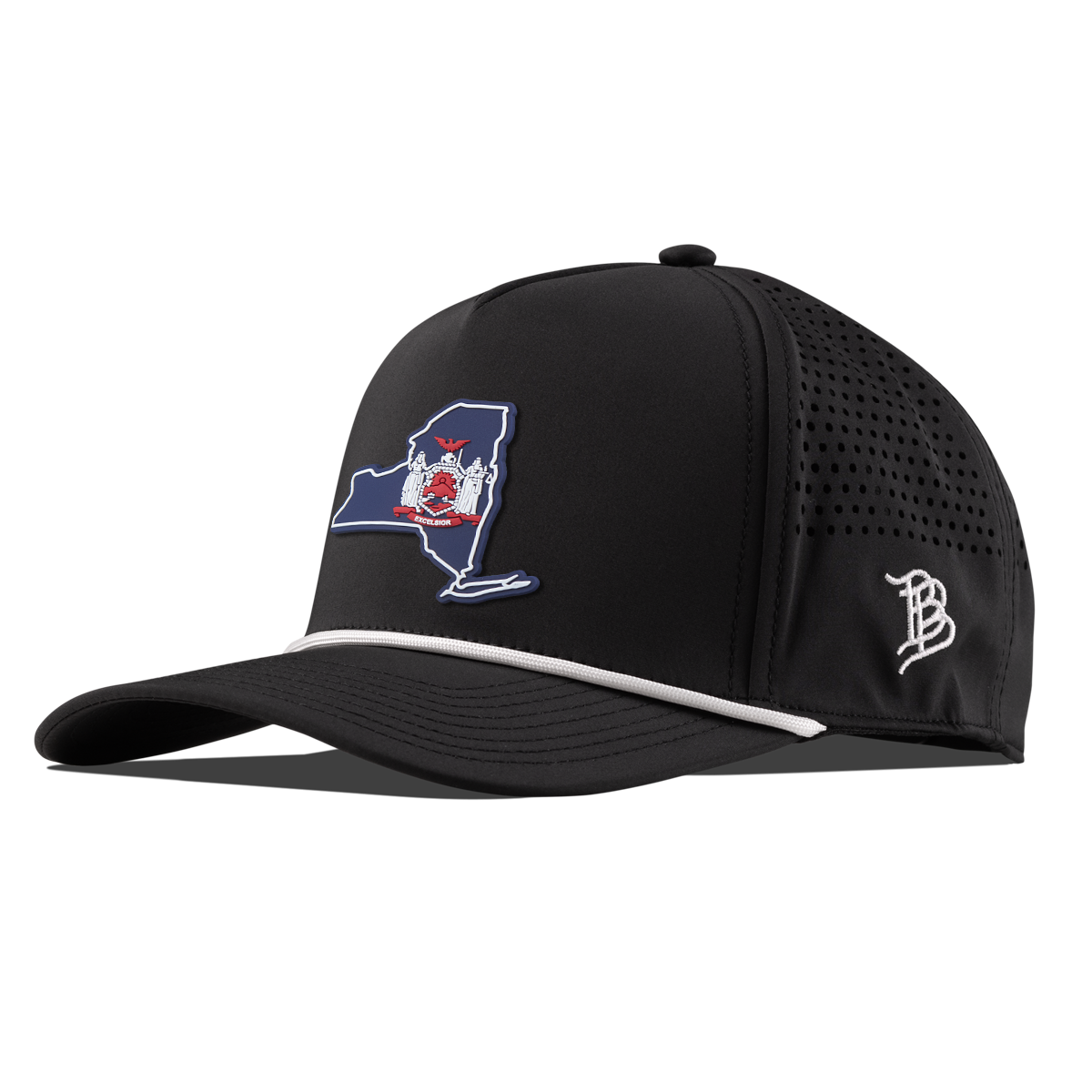 New York Patriot Series Curved 5 Panel Rope Black/White