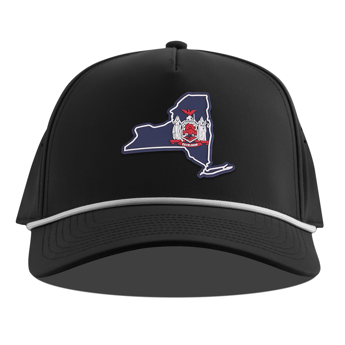 New York Patriot Series Curved 5 Panel Rope Black