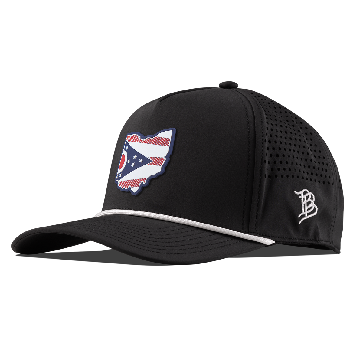 Ohio Patriot Series Curved 5 Panel Rope Black/White