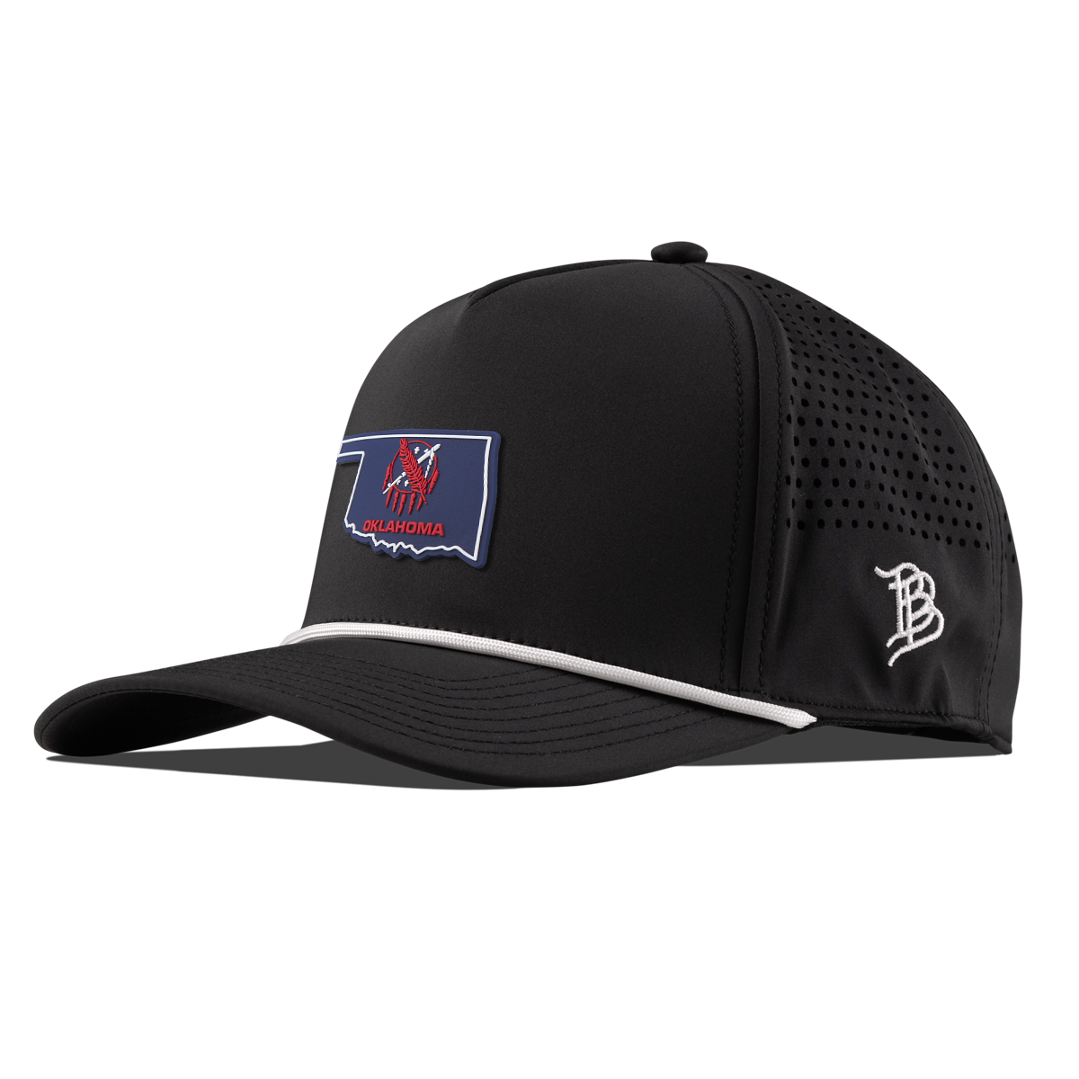 Oklahoma Patriot Series Curved 5 Panel Rope Black/White