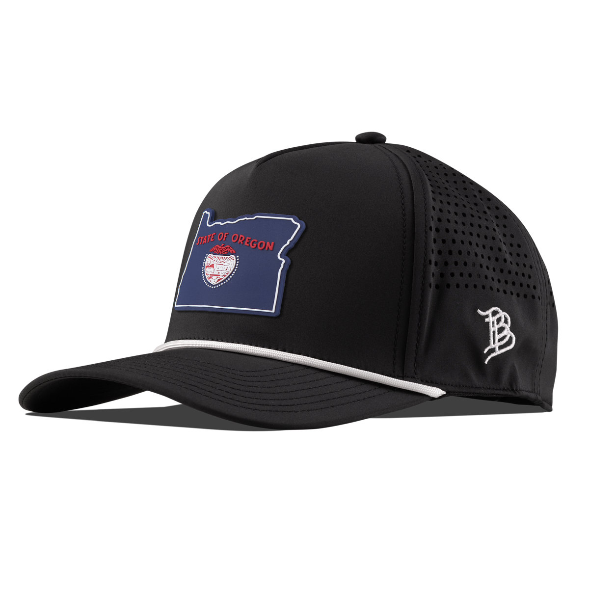 Oregon Patriot Series Curved 5 Panel Rope Black/White