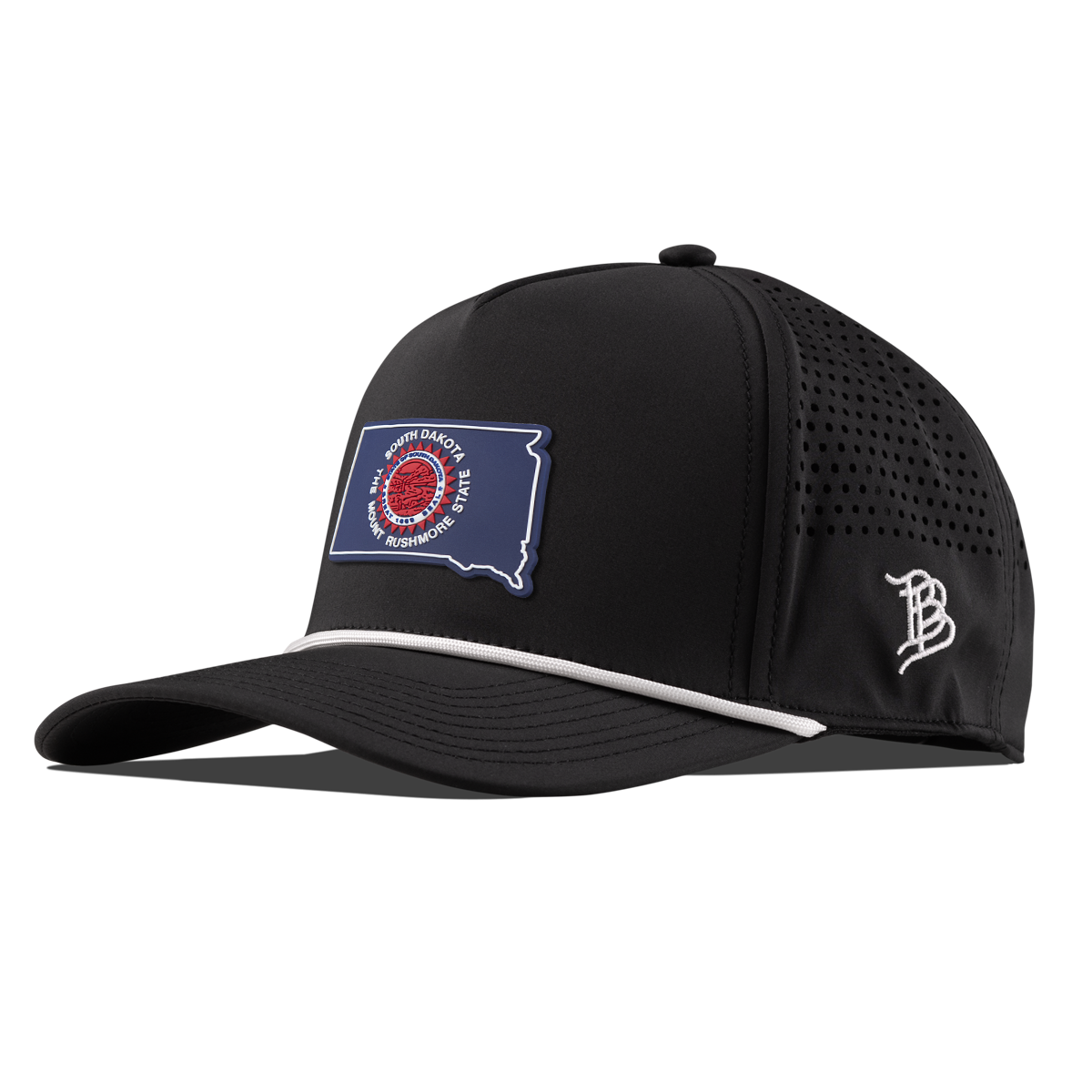 South Dakota Patriot Series Curved 5 Panel Rope Black/White