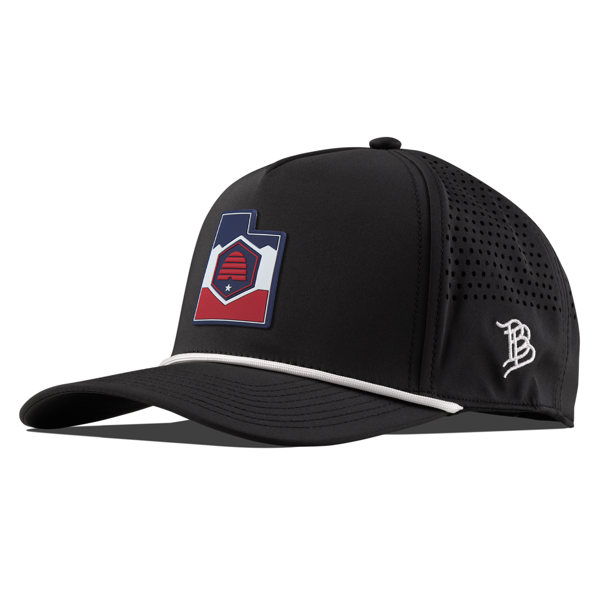 Utah Patriot Series Curved 5 Panel Rope Black/White