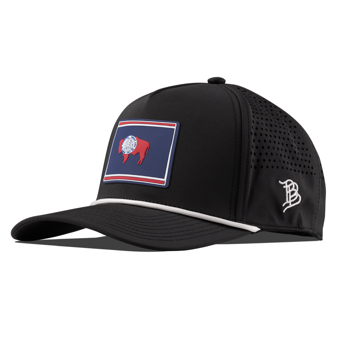 Wyoming Patriot Series Curved 5 Panel Rope Black/White