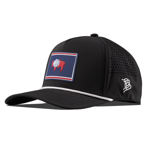 Wyoming Patriot Series Curved 5 Panel Rope Black/White