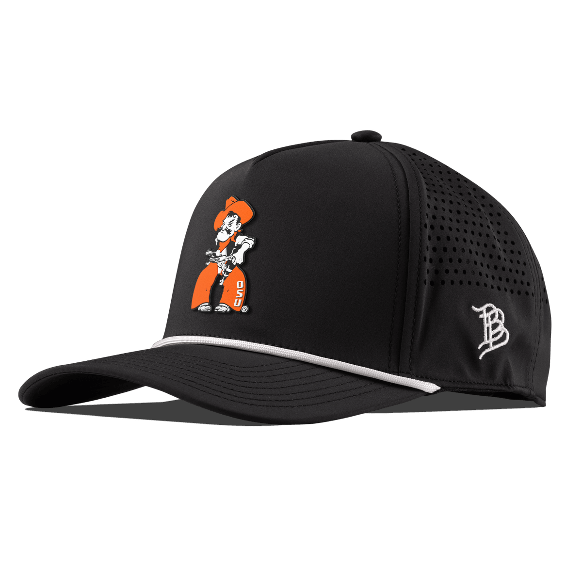 Oklahoma State University "Pistol Pete Quickdraw" Curved 5 Panel Rope Black