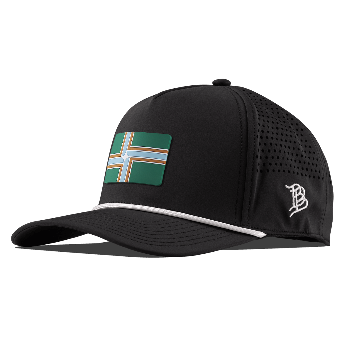 Portland Flag Curved 5 Panel Rope Black