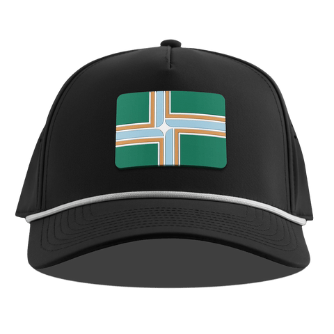 Portland Flag Curved 5 Panel Rope Black