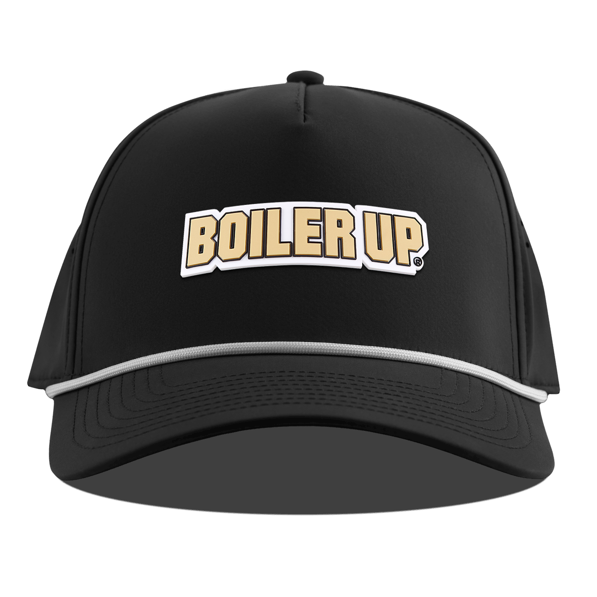 Purdue University "Purdue Boiler Up" Curved 5 Panel Rope Black