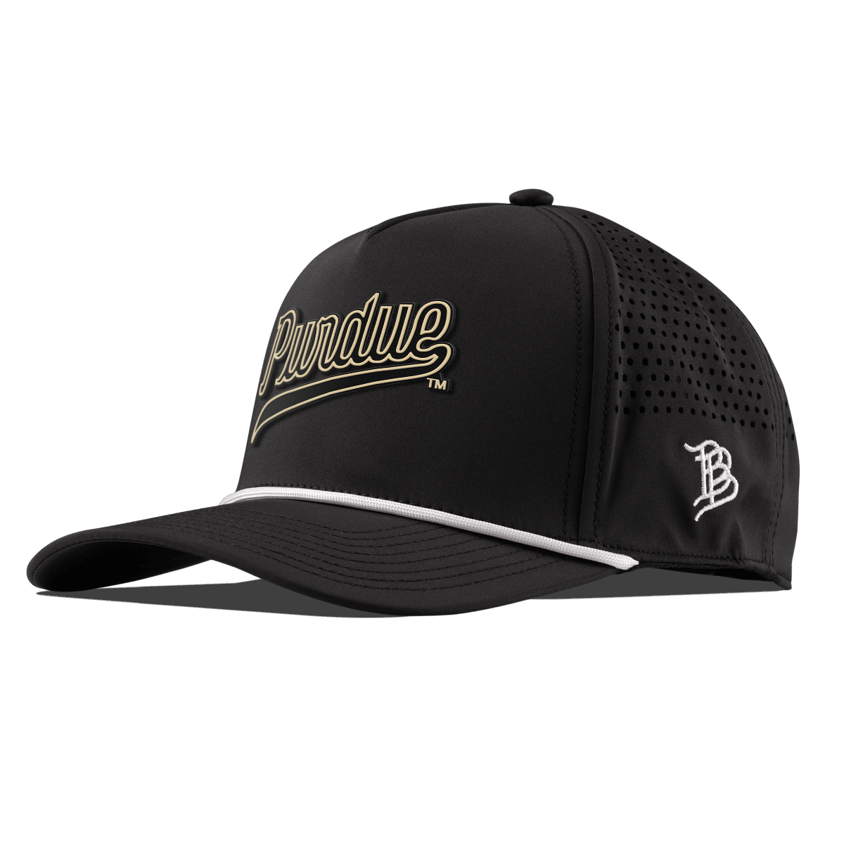 Purdue University "Purdue Script" Curved 5 Panel Rope Black