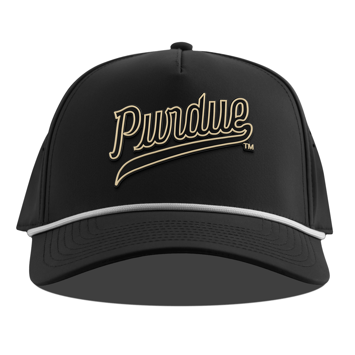 Purdue University "Purdue Script" Curved 5 Panel Rope Black