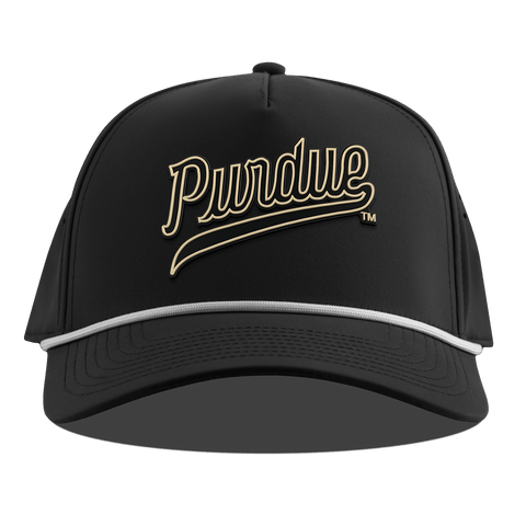 Purdue University "Purdue Script" Curved 5 Panel Rope Black