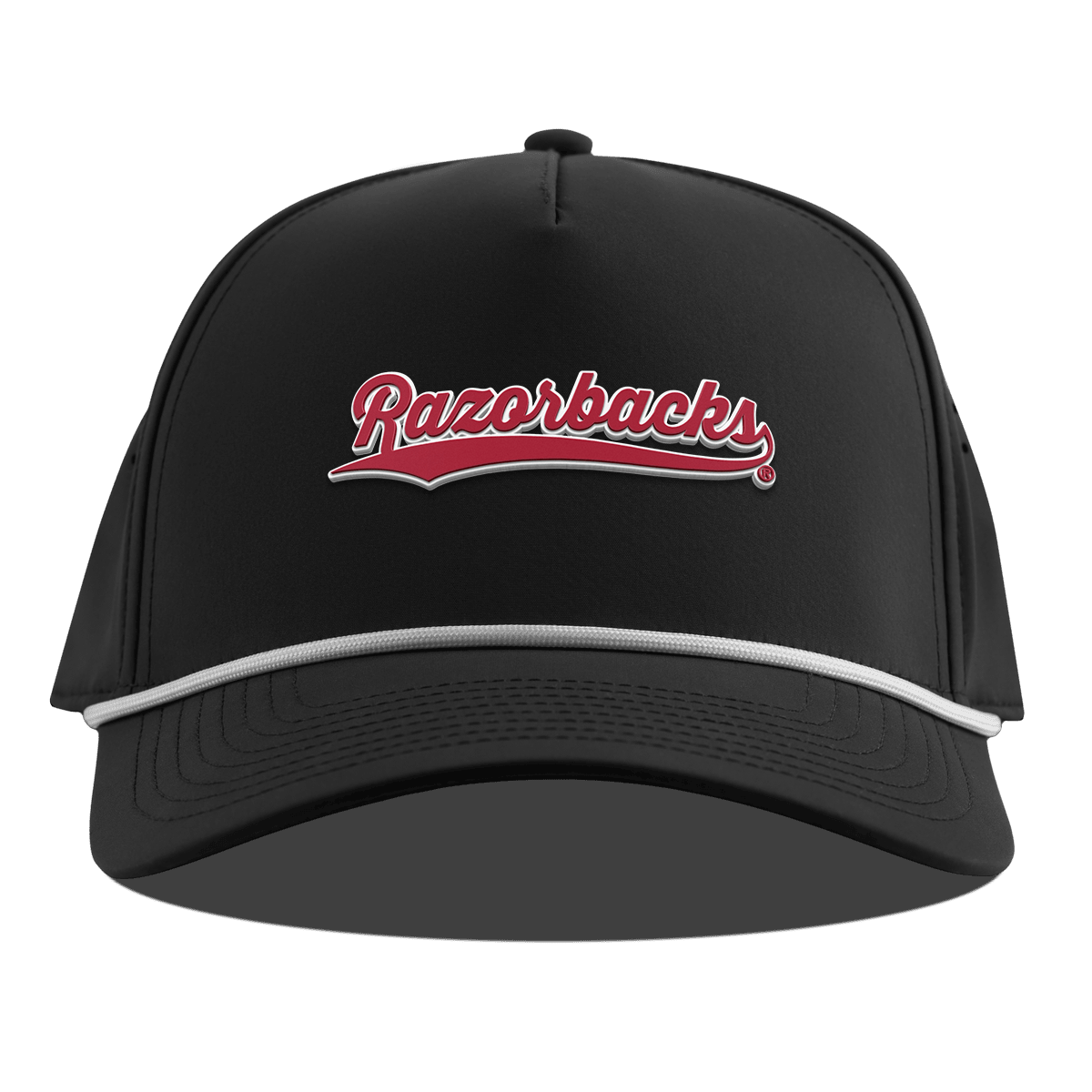 University of Arkansas "Razorback Script" Curved 5 Panel Rope Black