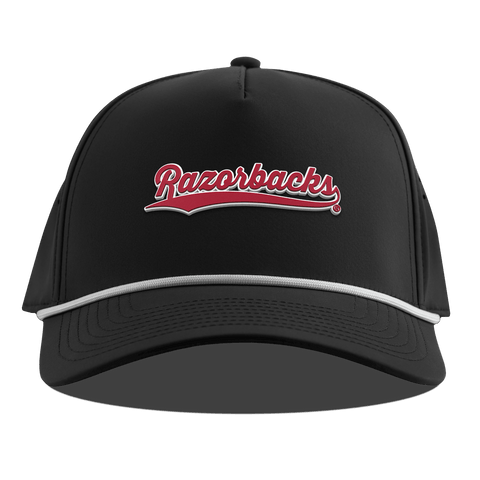 University of Arkansas "Razorback Script" Curved 5 Panel Rope Black