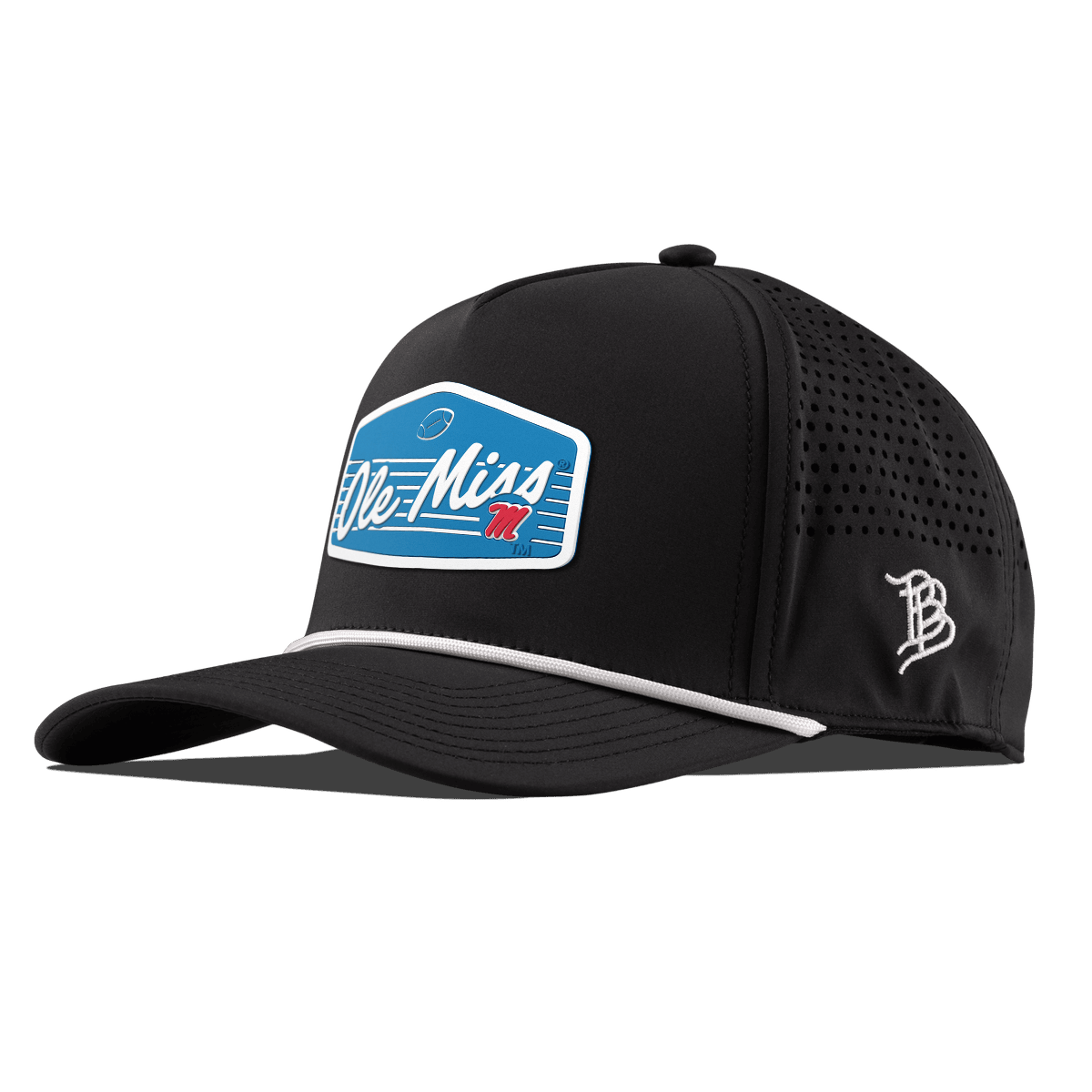 University of Mississippi "Rebel Football" Curved 5 Panel Rope Black