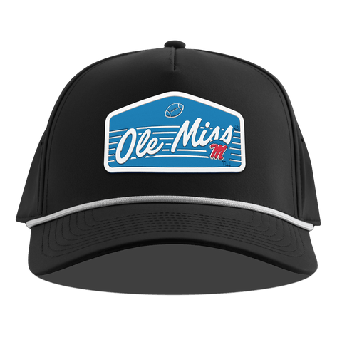 University of Mississippi "Rebel Football" Curved 5 Panel Rope Black