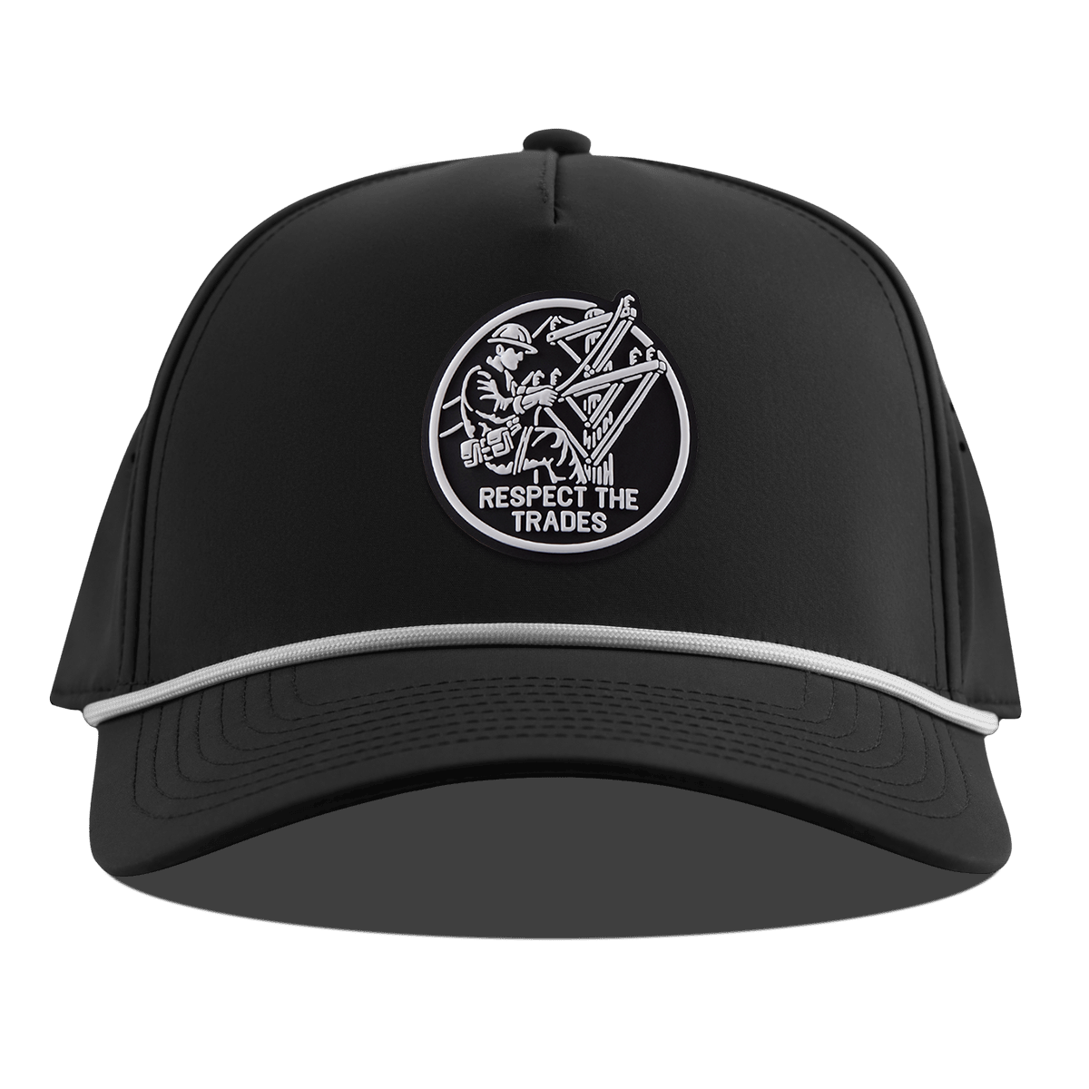 Respect The Trades Lineman Curved 5 Panel Rope Black