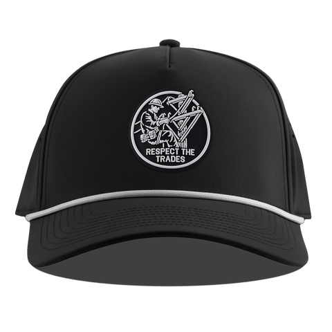 Respect The Trades Lineman Curved 5 Panel Rope Black