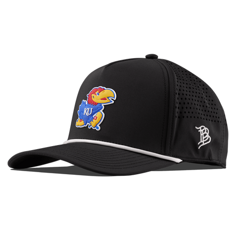 University of Kansas "Rock Chalk Jayhawk" Curved 5 Panel Rope Black/White