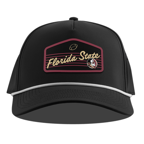 Florida State University "Seminole Football" Curved 5 Panel Rope Black