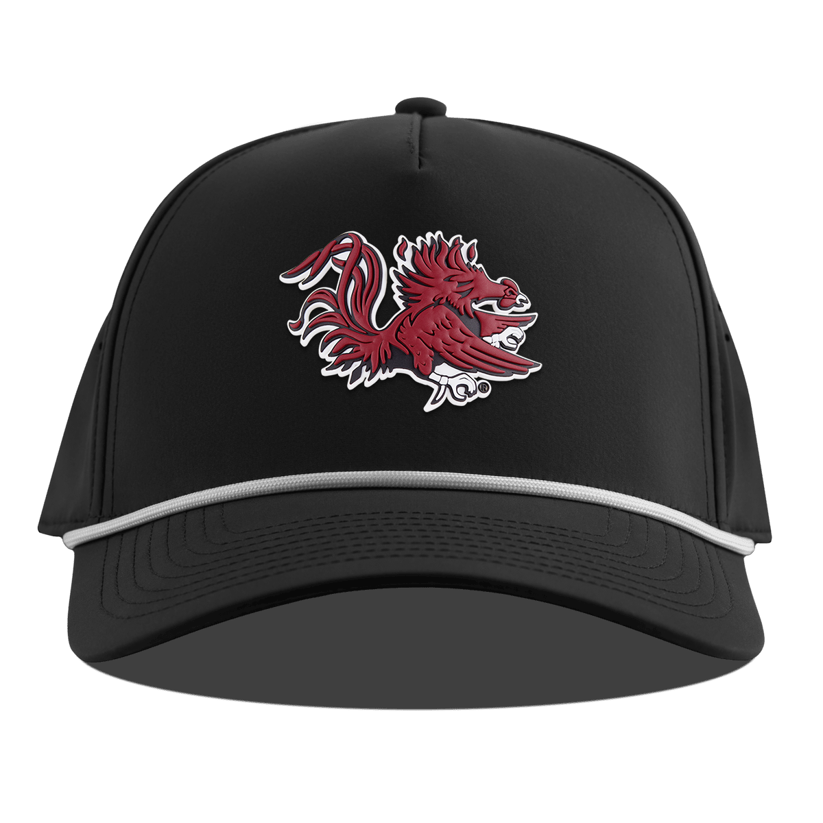 University of South Carolina "Sir Big Spur Logo" Curved 5 Panel Rope Black