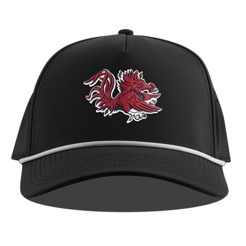 University of South Carolina "Sir Big Spur Logo" Curved 5 Panel Rope Black