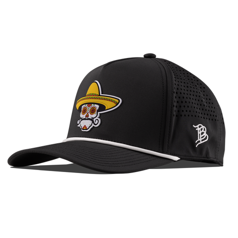 Sombrero Skull PVC Curved 5 Panel Rope Black