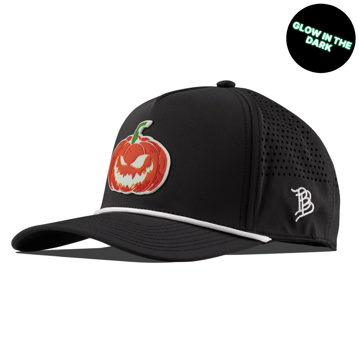 Jack-O-Lantern Glow Curved 5 Panel Rope Black