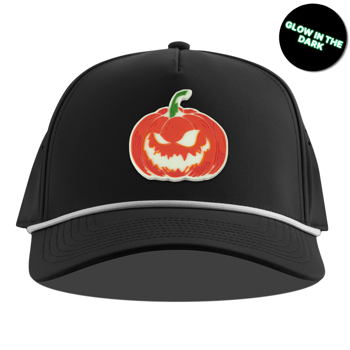 Jack-O-Lantern Glow Curved 5 Panel Rope Black