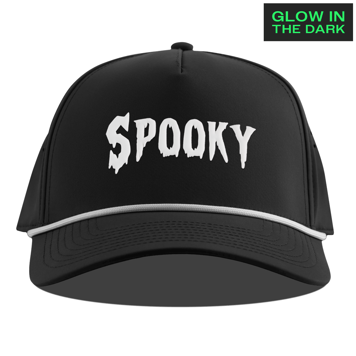 Spooky Glow Curved 5 Panel Rope Black