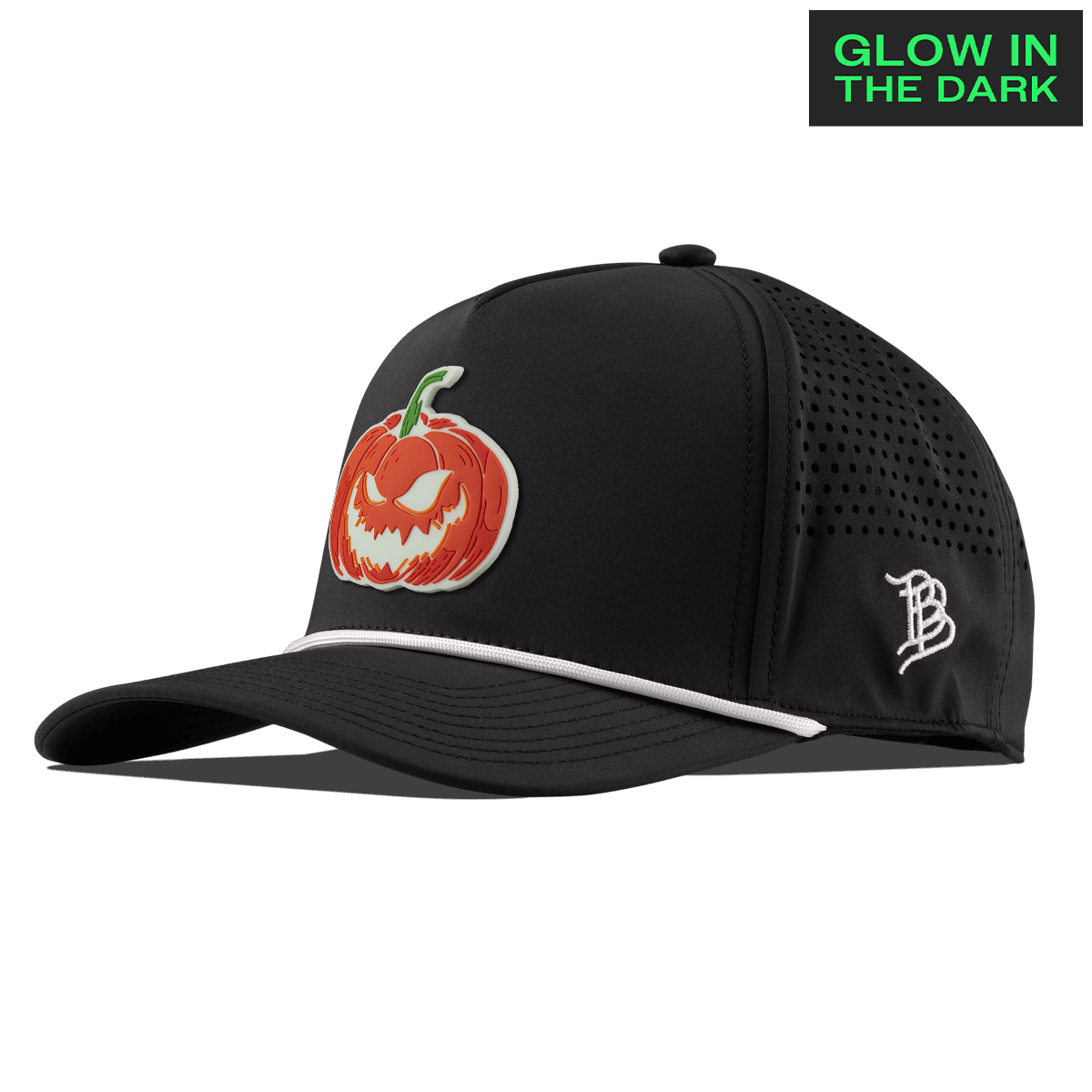 Jack-O-Lantern Glow Curved 5 Panel Rope Black