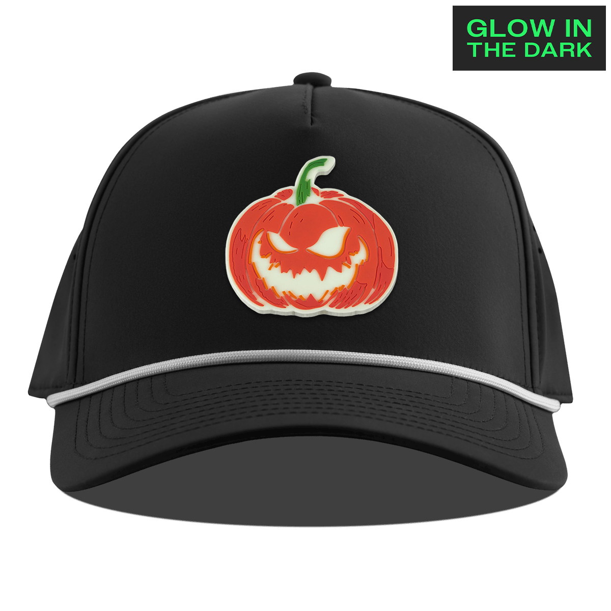 Jack-O-Lantern Glow Curved 5 Panel Rope Black