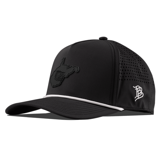 West Virginia Stealth Curved 5 Panel Rope Black/White