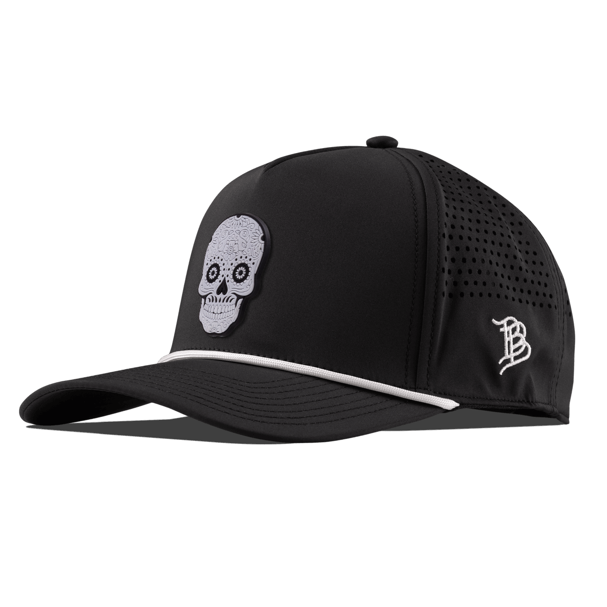 Sugar Skull PVC Curved 5 Panel Rope Black