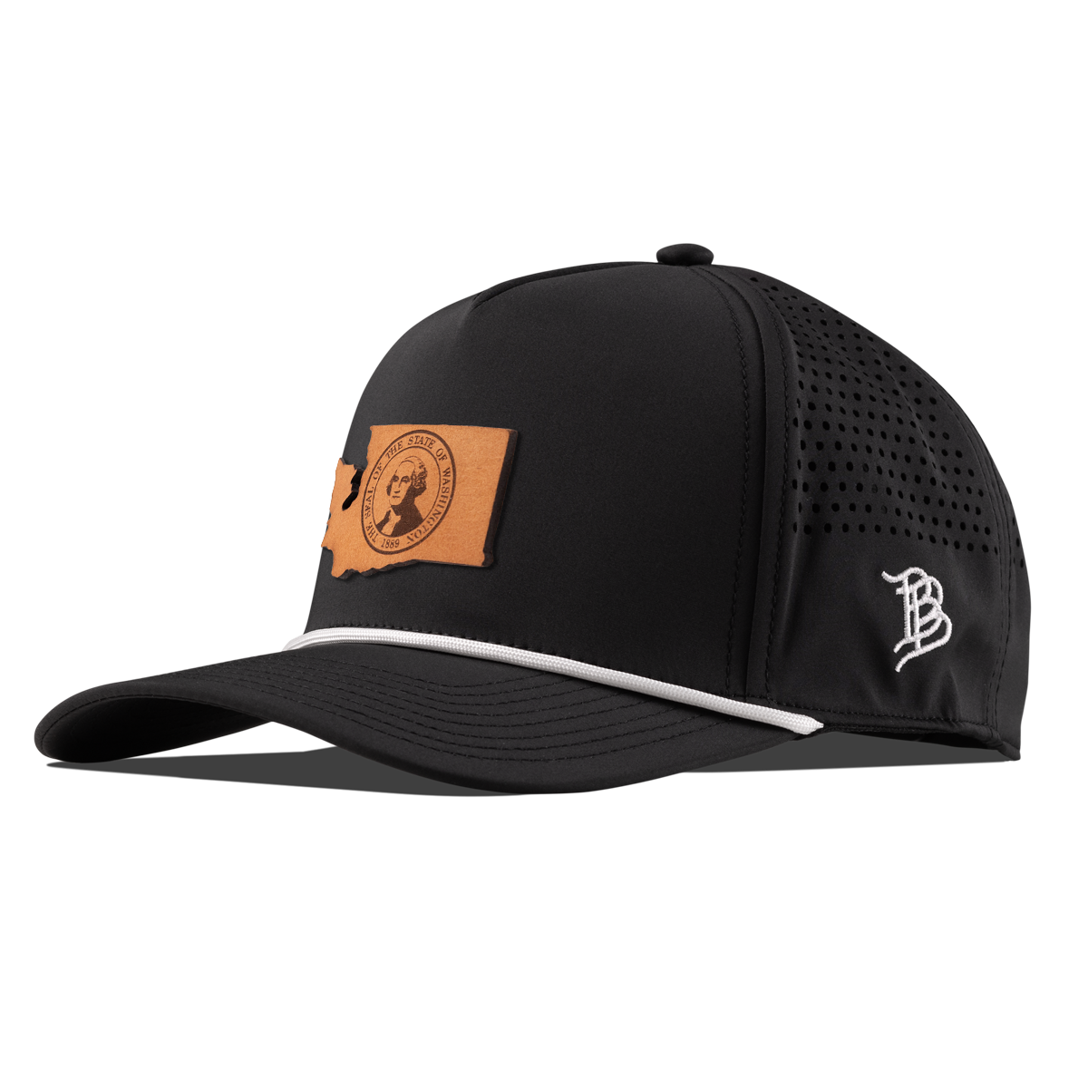 Washington 42 Tan Curved 5 Panel Rope Black/White