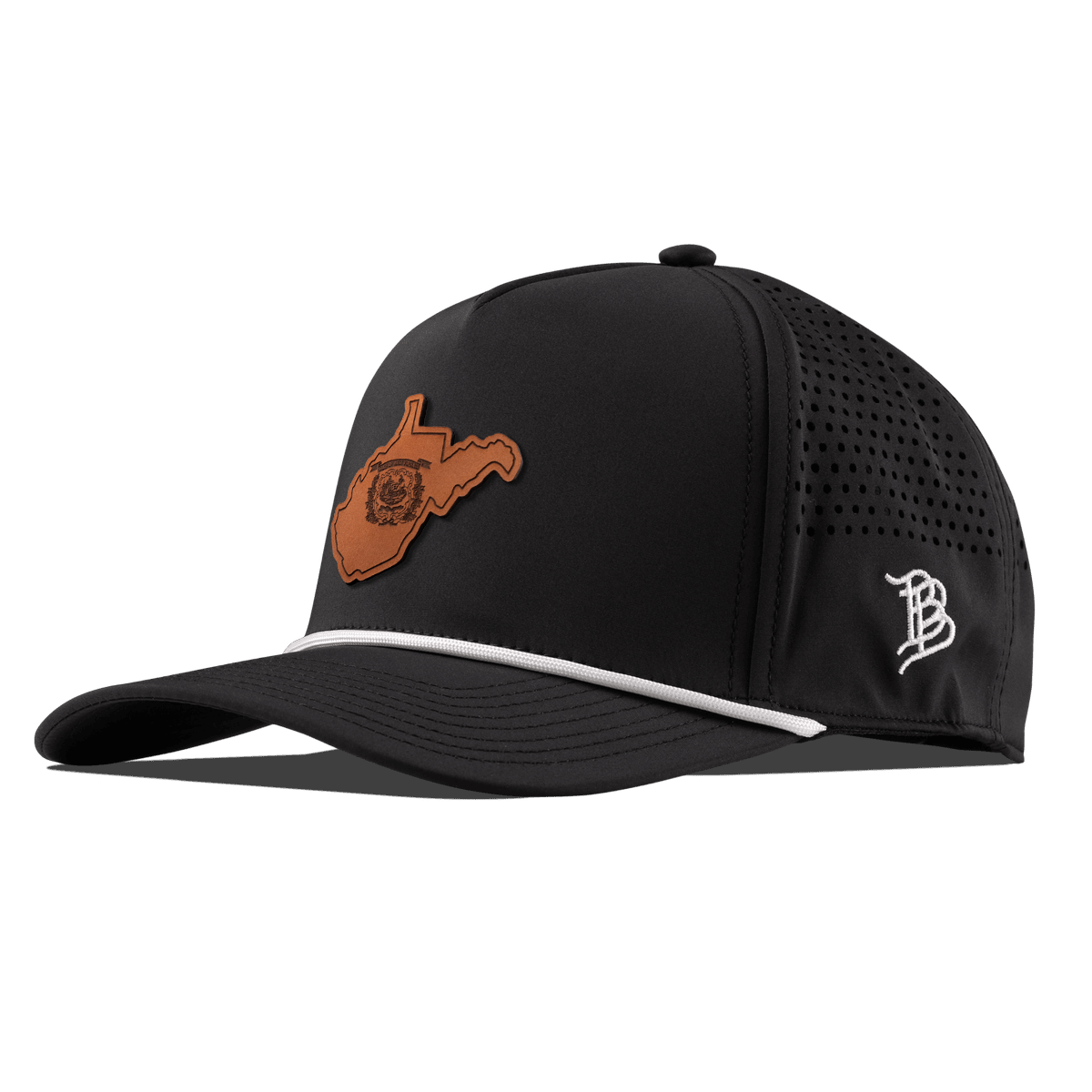 West Virginia 35 Curved 5 Panel Rope Black/White